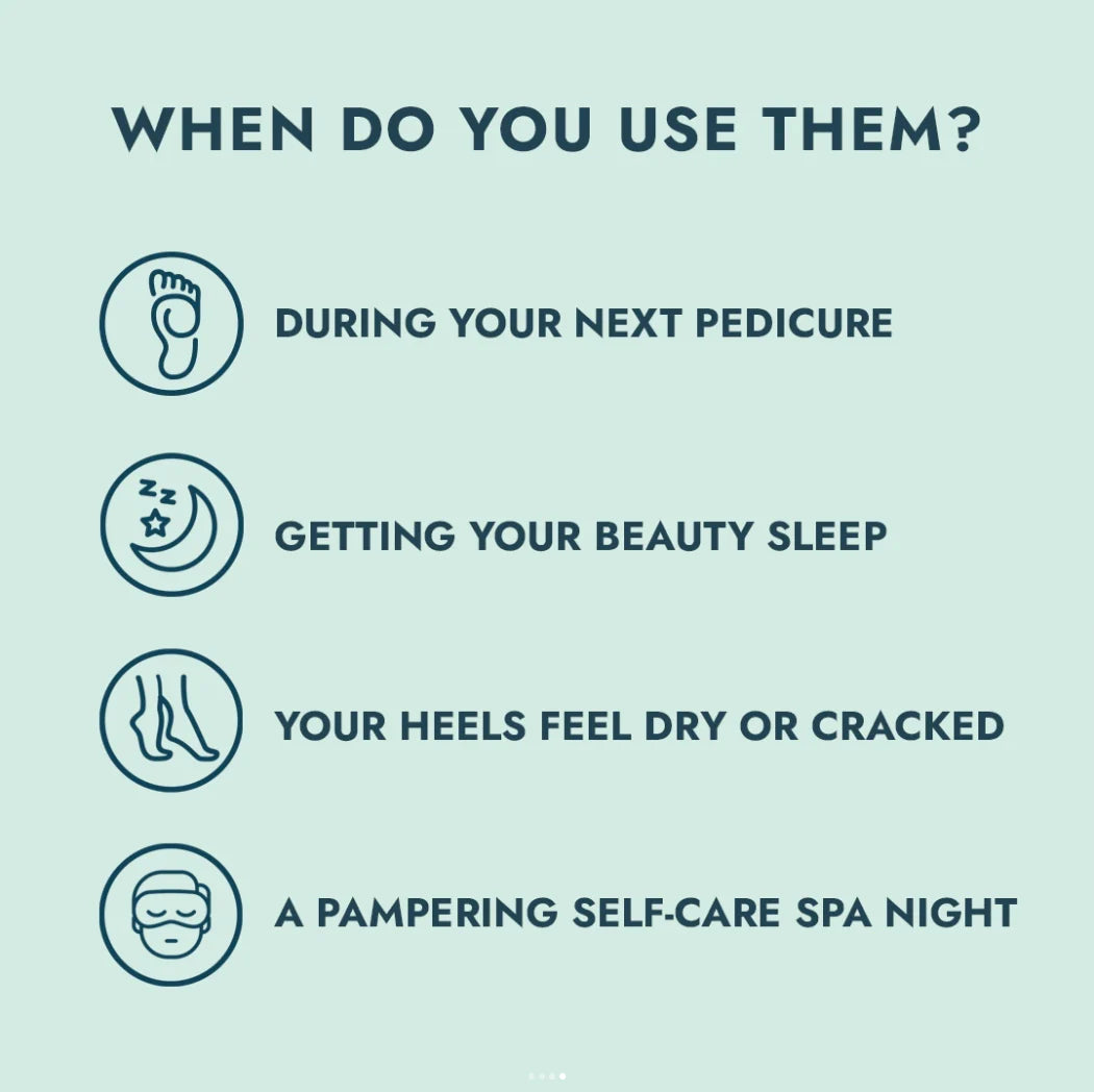 Text with icons and tips for using foot care products on a light blue background