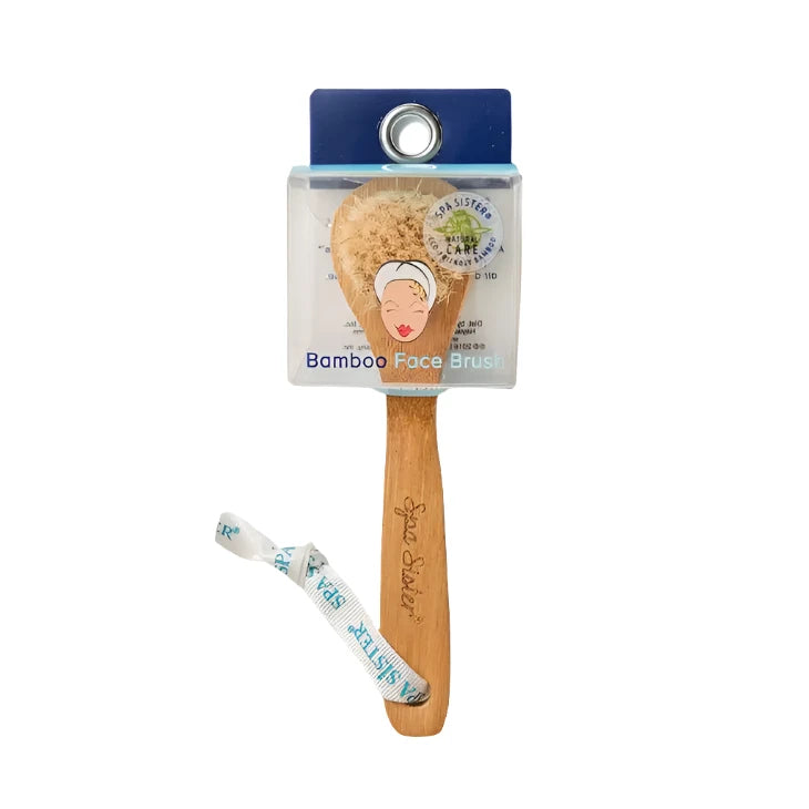 photo of bamboo face brush in package